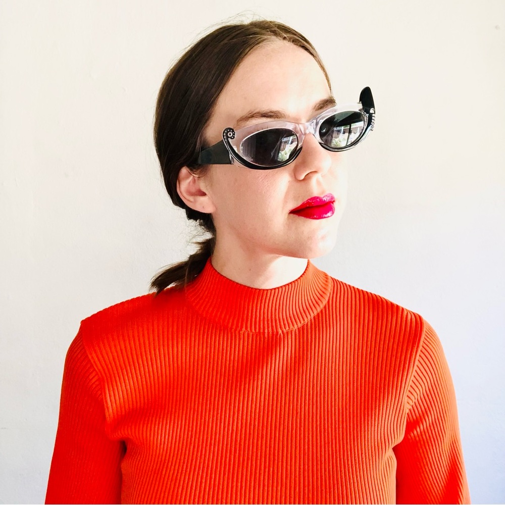 OTTICA URBANI Gondola Black and Clear Sunglasses 90s Inspired Unique Designer